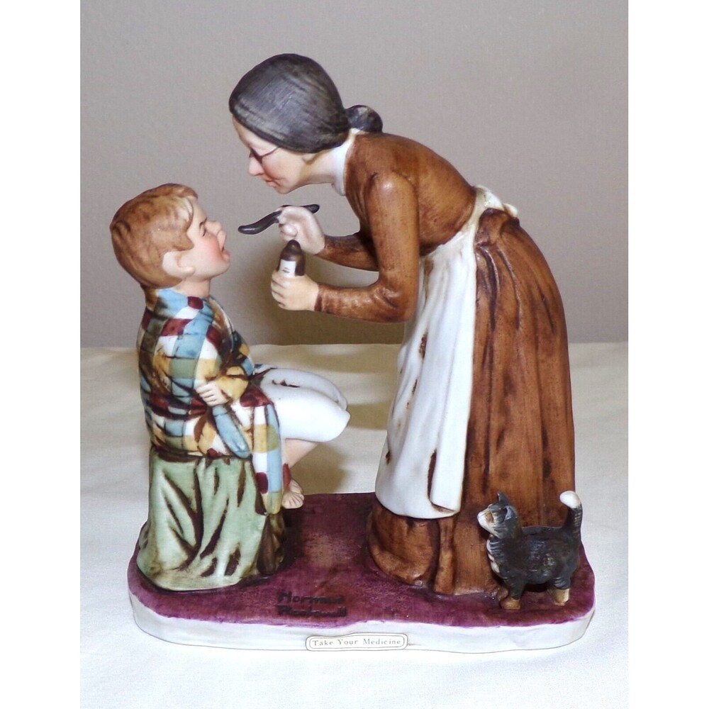 Dave Grossman Porcelain Statue The Saturday Evening Post Take Your Medicine '75